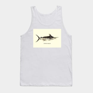 Striped Marlin Vintage Art for the Ocean Lovers and Extreme Anglers / Gifts for Fisherman Tank Top